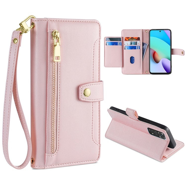 Sheep Texture Cross-body Zipper Wallet Leather Phone Case, For Xiaomi Redmi Note 11 4G Global / Note 11S, For Xiaomi Redmi K50 Ultra, For Xiaomi Civi 2 5G, For Xiaomi Redmi K40 Gaming