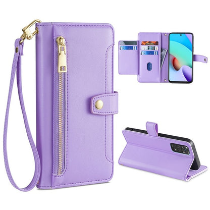 Sheep Texture Cross-body Zipper Wallet Leather Phone Case, For Xiaomi Redmi Note 11 4G Global / Note 11S, For Xiaomi Redmi K50 Ultra, For Xiaomi Civi 2 5G, For Xiaomi Redmi K40 Gaming