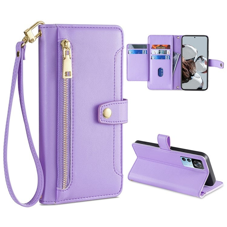 Sheep Texture Cross-body Zipper Wallet Leather Phone Case, For Xiaomi Redmi Note 11 4G Global / Note 11S, For Xiaomi Redmi K50 Ultra, For Xiaomi Civi 2 5G, For Xiaomi Redmi K40 Gaming