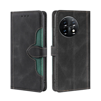 Skin Feel Magnetic Buckle Leather Phone Case, For OnePlus 11