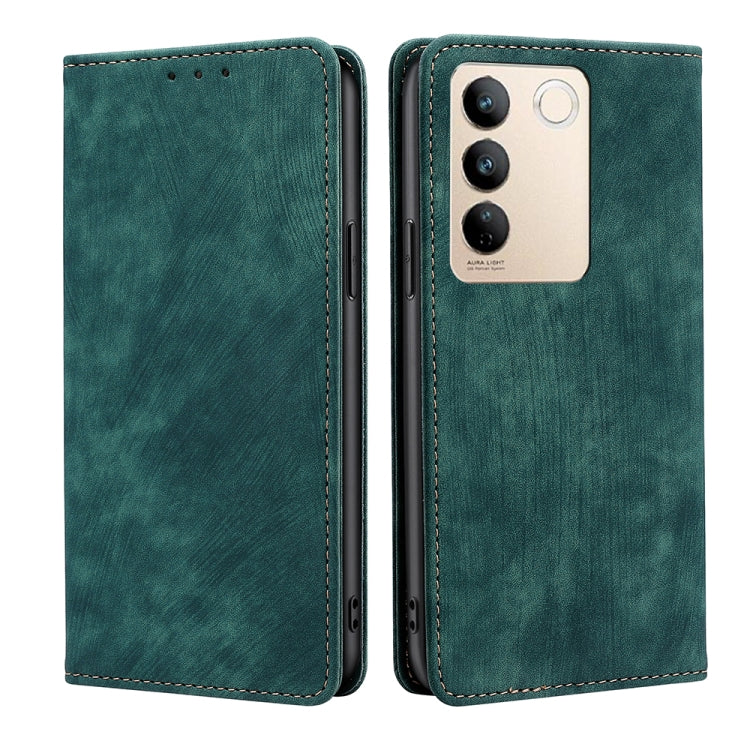 RFID Anti-theft Brush Magnetic Leather Phone Case, For vivo S16 / S16 Pro, For vivo Y02 4G, For Fujitsu Arrows N F-51C, For Xiaomi Redmi K60E