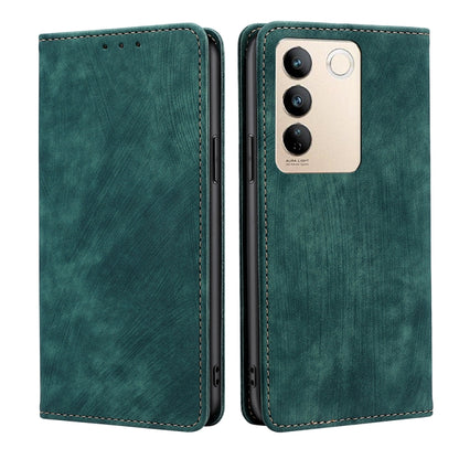 RFID Anti-theft Brush Magnetic Leather Phone Case, For vivo S16 / S16 Pro, For vivo Y02 4G, For Fujitsu Arrows N F-51C, For Xiaomi Redmi K60E