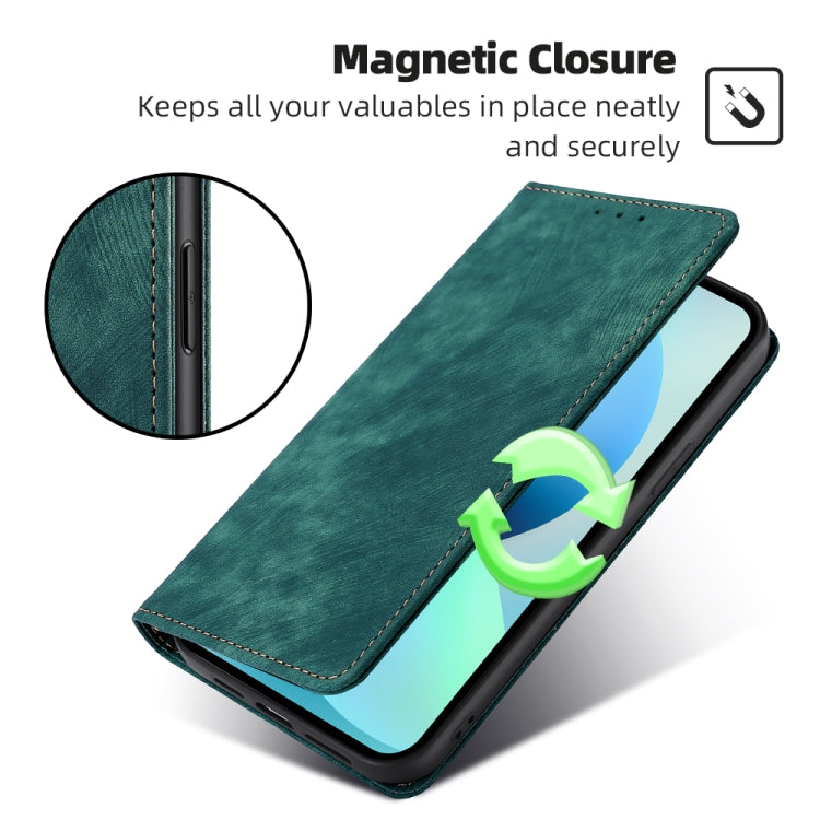 RFID Anti-theft Brush Magnetic Leather Phone Case, For vivo S16 / S16 Pro, For vivo Y02 4G, For Fujitsu Arrows N F-51C, For Xiaomi Redmi K60E