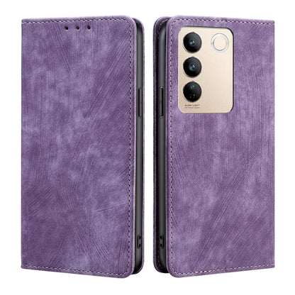 RFID Anti-theft Brush Magnetic Leather Phone Case, For vivo S16 / S16 Pro, For vivo Y02 4G, For Fujitsu Arrows N F-51C, For Xiaomi Redmi K60E
