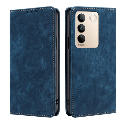 RFID Anti-theft Brush Magnetic Leather Phone Case, For vivo S16 / S16 Pro, For vivo Y02 4G, For Fujitsu Arrows N F-51C, For Xiaomi Redmi K60E