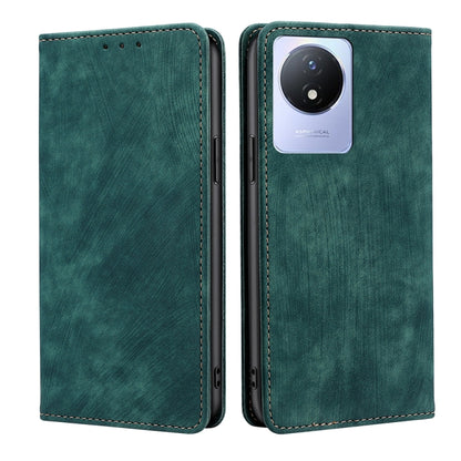 RFID Anti-theft Brush Magnetic Leather Phone Case, For vivo S16 / S16 Pro, For vivo Y02 4G, For Fujitsu Arrows N F-51C, For Xiaomi Redmi K60E