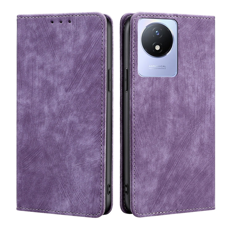 RFID Anti-theft Brush Magnetic Leather Phone Case, For vivo S16 / S16 Pro, For vivo Y02 4G, For Fujitsu Arrows N F-51C, For Xiaomi Redmi K60E