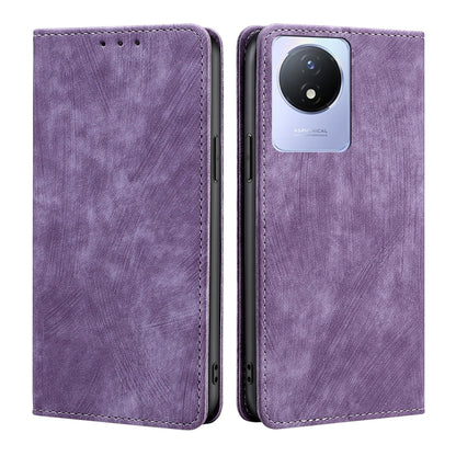 RFID Anti-theft Brush Magnetic Leather Phone Case, For vivo S16 / S16 Pro, For vivo Y02 4G, For Fujitsu Arrows N F-51C, For Xiaomi Redmi K60E