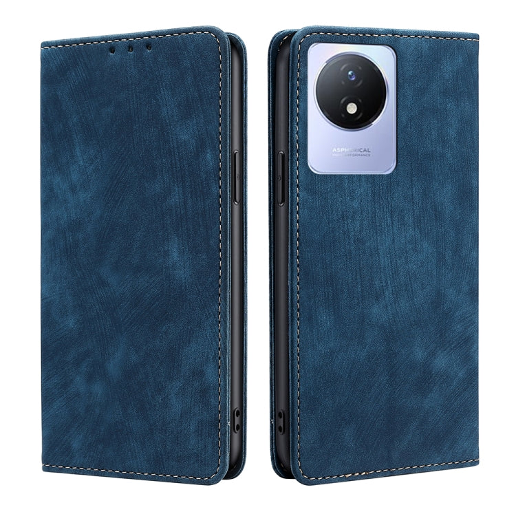 RFID Anti-theft Brush Magnetic Leather Phone Case, For vivo S16 / S16 Pro, For vivo Y02 4G, For Fujitsu Arrows N F-51C, For Xiaomi Redmi K60E