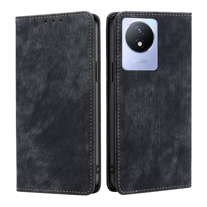 RFID Anti-theft Brush Magnetic Leather Phone Case, For vivo S16 / S16 Pro, For vivo Y02 4G, For Fujitsu Arrows N F-51C, For Xiaomi Redmi K60E