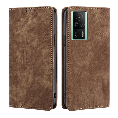 RFID Anti-theft Brush Magnetic Leather Phone Case, For vivo S16 / S16 Pro, For vivo Y02 4G, For Fujitsu Arrows N F-51C, For Xiaomi Redmi K60E