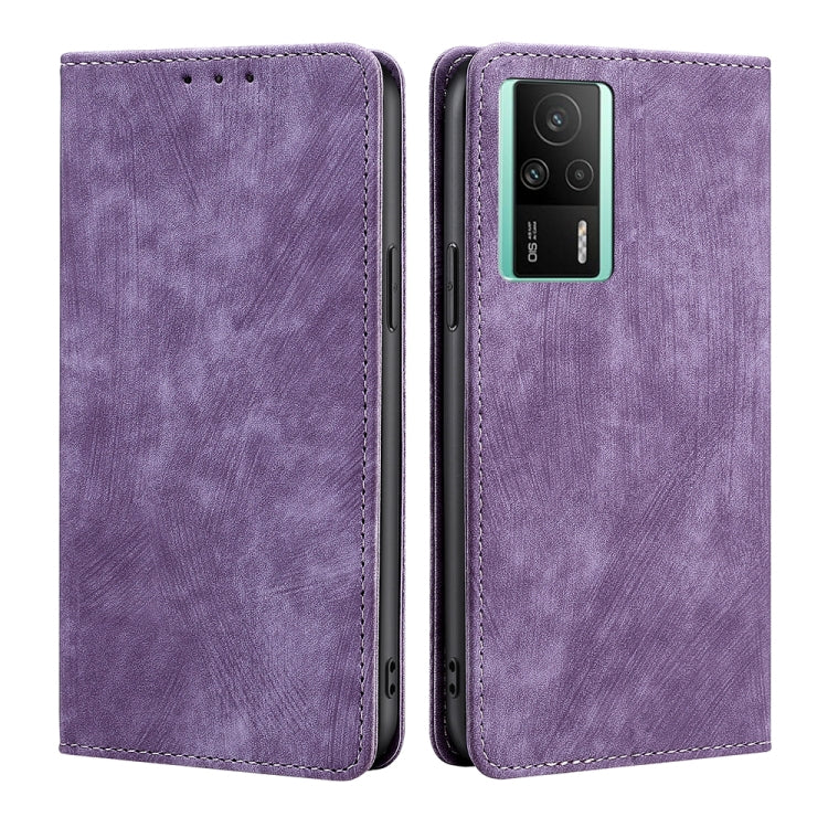 RFID Anti-theft Brush Magnetic Leather Phone Case, For vivo S16 / S16 Pro, For vivo Y02 4G, For Fujitsu Arrows N F-51C, For Xiaomi Redmi K60E
