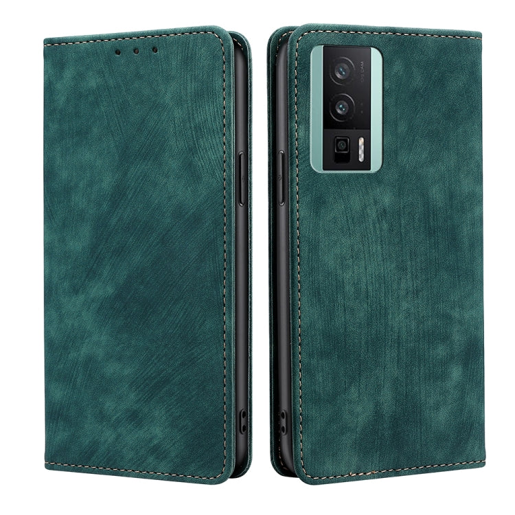 RFID Anti-theft Brush Magnetic Leather Phone Case, For Xiaomi Redmi K60 / K60 Pro, For Honor 80 GT, For OnePlus 11