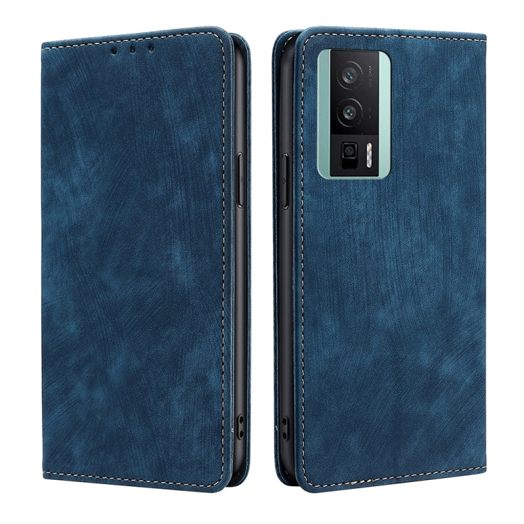 RFID Anti-theft Brush Magnetic Leather Phone Case, For Xiaomi Redmi K60 / K60 Pro, For Honor 80 GT, For OnePlus 11