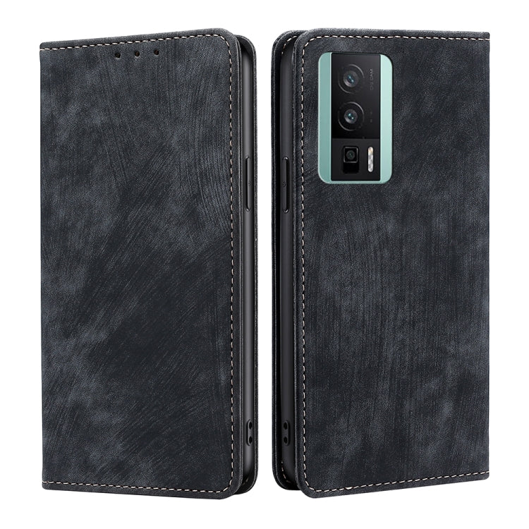 RFID Anti-theft Brush Magnetic Leather Phone Case, For Xiaomi Redmi K60 / K60 Pro, For Honor 80 GT, For OnePlus 11
