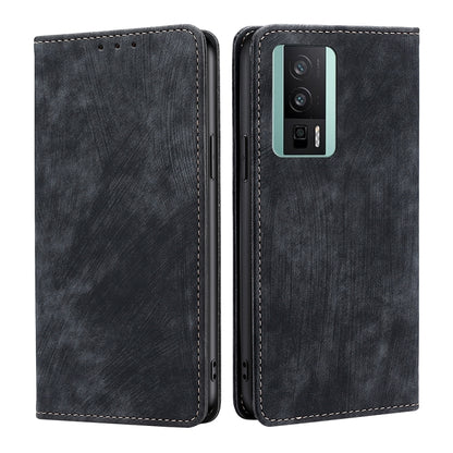 RFID Anti-theft Brush Magnetic Leather Phone Case, For Xiaomi Redmi K60 / K60 Pro, For Honor 80 GT, For OnePlus 11
