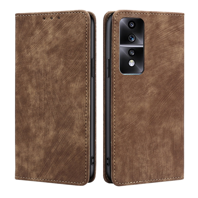RFID Anti-theft Brush Magnetic Leather Phone Case, For Xiaomi Redmi K60 / K60 Pro, For Honor 80 GT, For OnePlus 11
