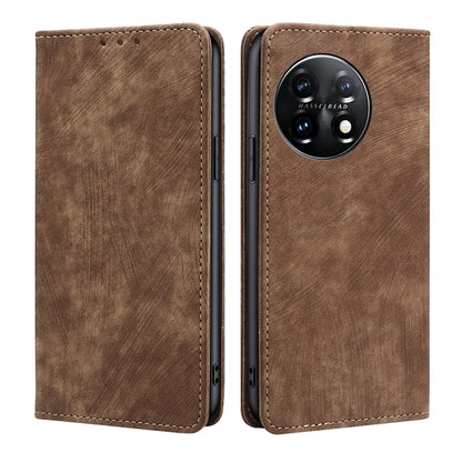 RFID Anti-theft Brush Magnetic Leather Phone Case, For Xiaomi Redmi K60 / K60 Pro, For Honor 80 GT, For OnePlus 11