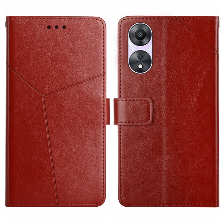 HT01 Y-shaped Pattern Flip Leather Phone Case, For Motorola Moto G73 5G, For OPPO A58 5G/A78 5G, For OPPO Reno8 T 4G, For TCL 40 SE