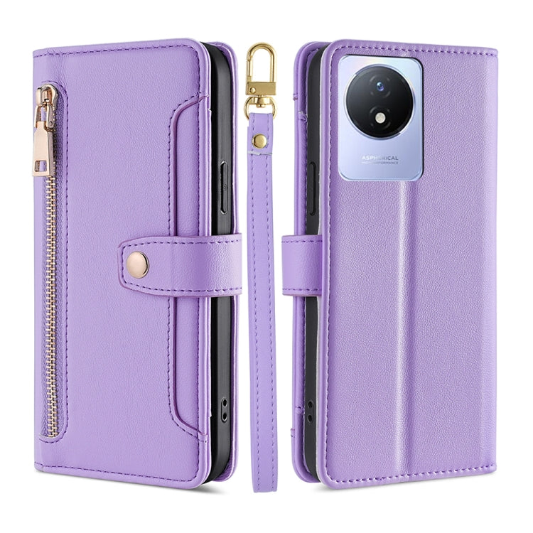 Sheep Texture Cross-body Zipper Wallet Leather Phone Case, For vivo S16 / S16 Pro, For vivo Y02 4G, For Fujitsu Arrows N F-51C, For Xiaomi Redmi K60E