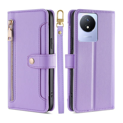 Sheep Texture Cross-body Zipper Wallet Leather Phone Case, For vivo S16 / S16 Pro, For vivo Y02 4G, For Fujitsu Arrows N F-51C, For Xiaomi Redmi K60E