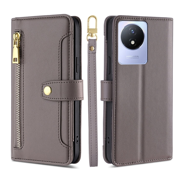 Sheep Texture Cross-body Zipper Wallet Leather Phone Case, For vivo S16 / S16 Pro, For vivo Y02 4G, For Fujitsu Arrows N F-51C, For Xiaomi Redmi K60E