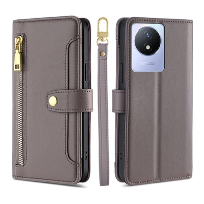 Sheep Texture Cross-body Zipper Wallet Leather Phone Case, For vivo S16 / S16 Pro, For vivo Y02 4G, For Fujitsu Arrows N F-51C, For Xiaomi Redmi K60E