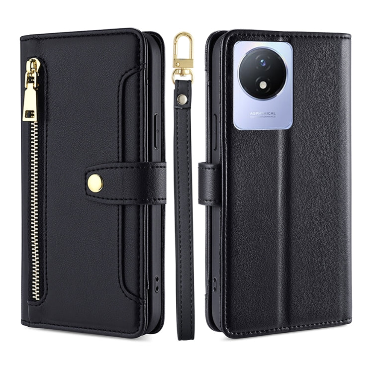 Sheep Texture Cross-body Zipper Wallet Leather Phone Case, For vivo S16 / S16 Pro, For vivo Y02 4G, For Fujitsu Arrows N F-51C, For Xiaomi Redmi K60E
