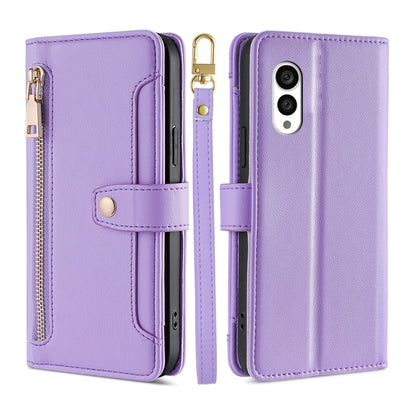 Sheep Texture Cross-body Zipper Wallet Leather Phone Case, For vivo S16 / S16 Pro, For vivo Y02 4G, For Fujitsu Arrows N F-51C, For Xiaomi Redmi K60E