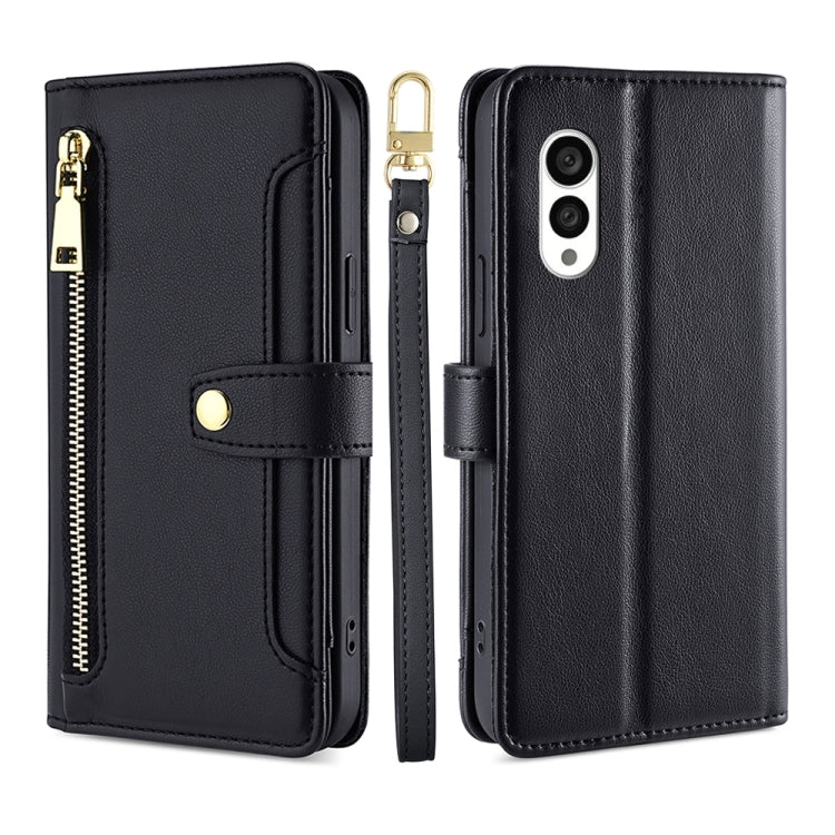 Sheep Texture Cross-body Zipper Wallet Leather Phone Case, For vivo S16 / S16 Pro, For vivo Y02 4G, For Fujitsu Arrows N F-51C, For Xiaomi Redmi K60E