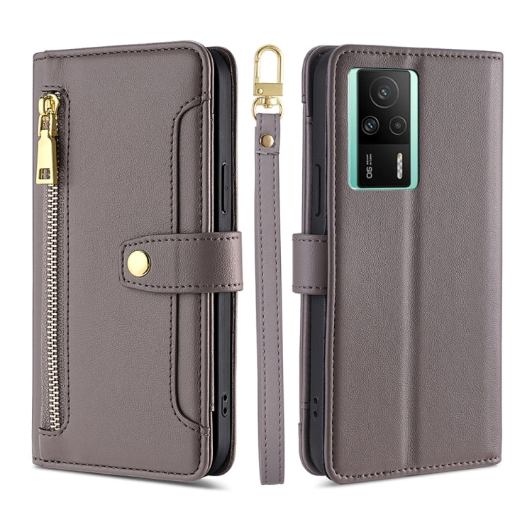 Sheep Texture Cross-body Zipper Wallet Leather Phone Case, For vivo S16 / S16 Pro, For vivo Y02 4G, For Fujitsu Arrows N F-51C, For Xiaomi Redmi K60E