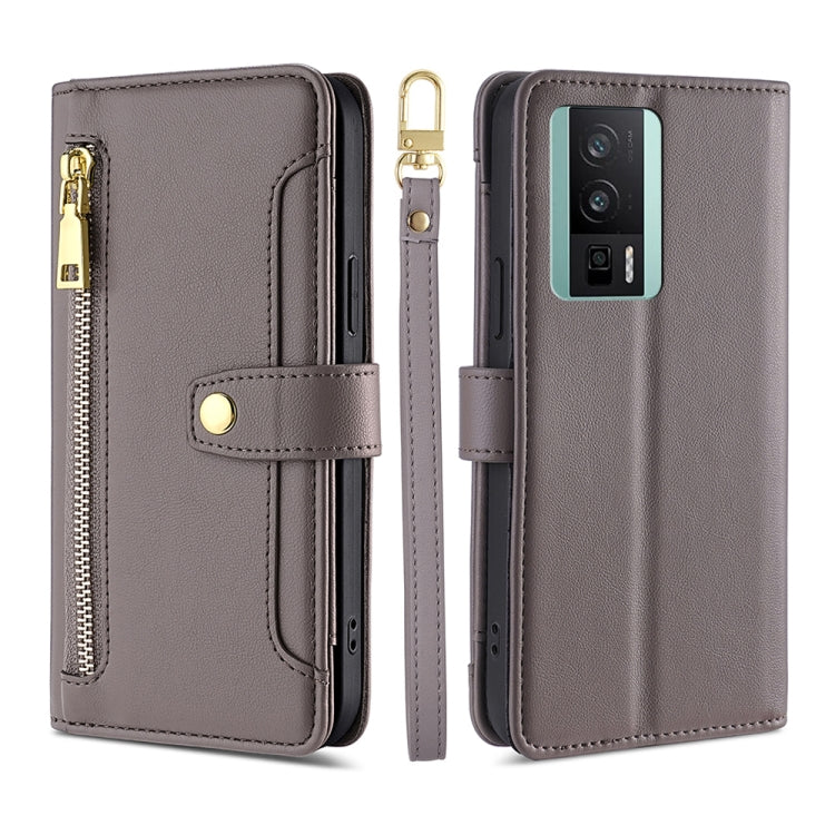 Sheep Texture Cross-body Zipper Wallet Leather Phone Case, For Xiaomi Redmi K60 / K60 Pro, For Honor 80 GT, For OnePlus 11