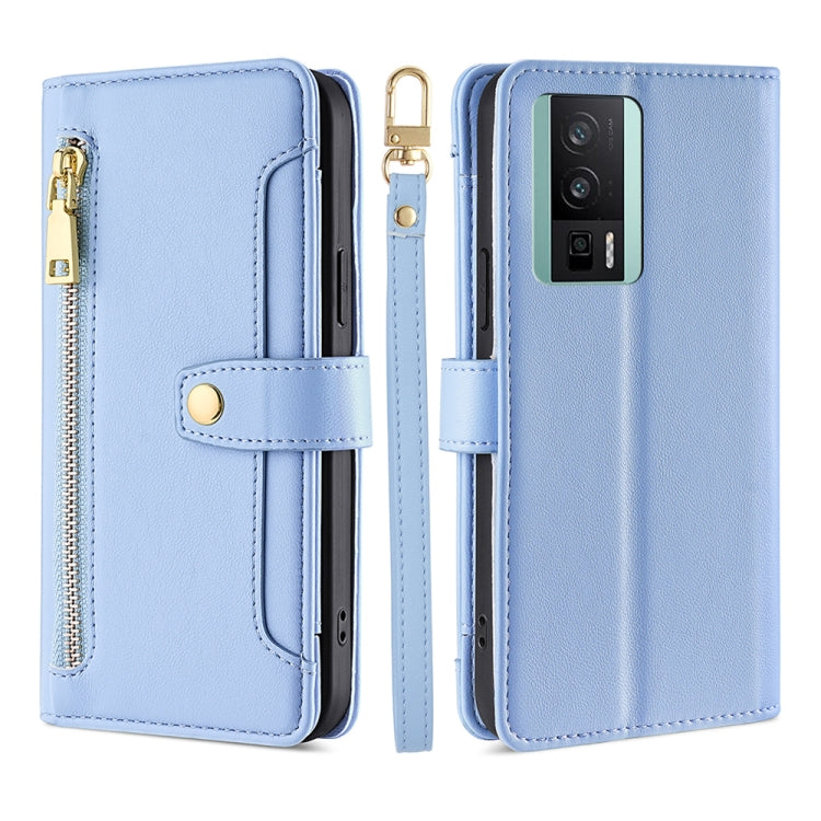 Sheep Texture Cross-body Zipper Wallet Leather Phone Case, For Xiaomi Redmi K60 / K60 Pro, For Honor 80 GT, For OnePlus 11