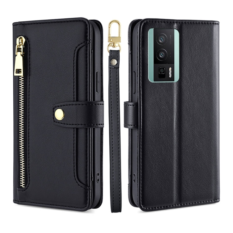 Sheep Texture Cross-body Zipper Wallet Leather Phone Case, For Xiaomi Redmi K60 / K60 Pro, For Honor 80 GT, For OnePlus 11