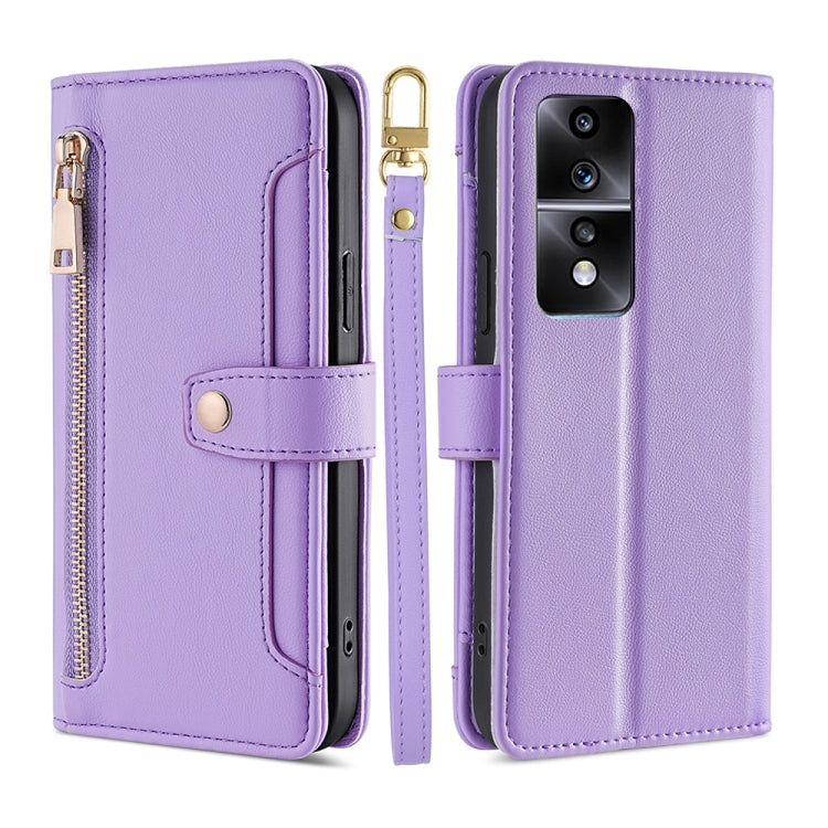Sheep Texture Cross-body Zipper Wallet Leather Phone Case, For Xiaomi Redmi K60 / K60 Pro, For Honor 80 GT, For OnePlus 11