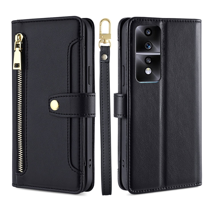 Sheep Texture Cross-body Zipper Wallet Leather Phone Case, For Xiaomi Redmi K60 / K60 Pro, For Honor 80 GT, For OnePlus 11