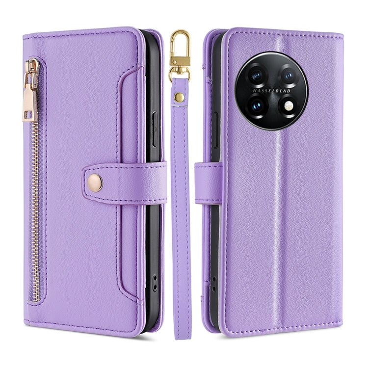 Sheep Texture Cross-body Zipper Wallet Leather Phone Case, For Xiaomi Redmi K60 / K60 Pro, For Honor 80 GT, For OnePlus 11