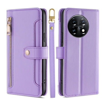 Sheep Texture Cross-body Zipper Wallet Leather Phone Case, For Xiaomi Redmi K60 / K60 Pro, For Honor 80 GT, For OnePlus 11