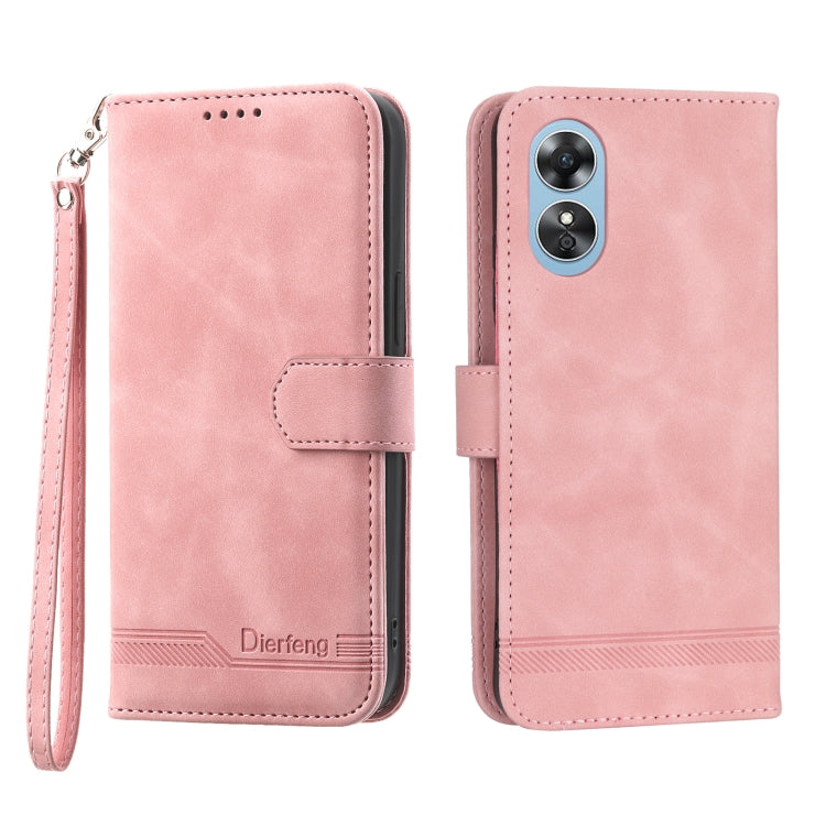 Dierfeng Dream Line TPU + PU Leather Phone Case, For OPPO A17, For OPPO A57 4G, For OPPO A57 5G, For OPPO Reno8