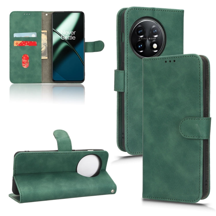 Skin Feel Magnetic Flip Leather Phone Case, For OnePlus 11