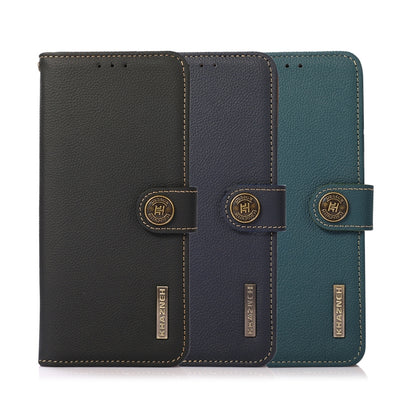 KHAZNEH Custer Texture RFID Genuine Leather Phone Case, For OnePlus 11