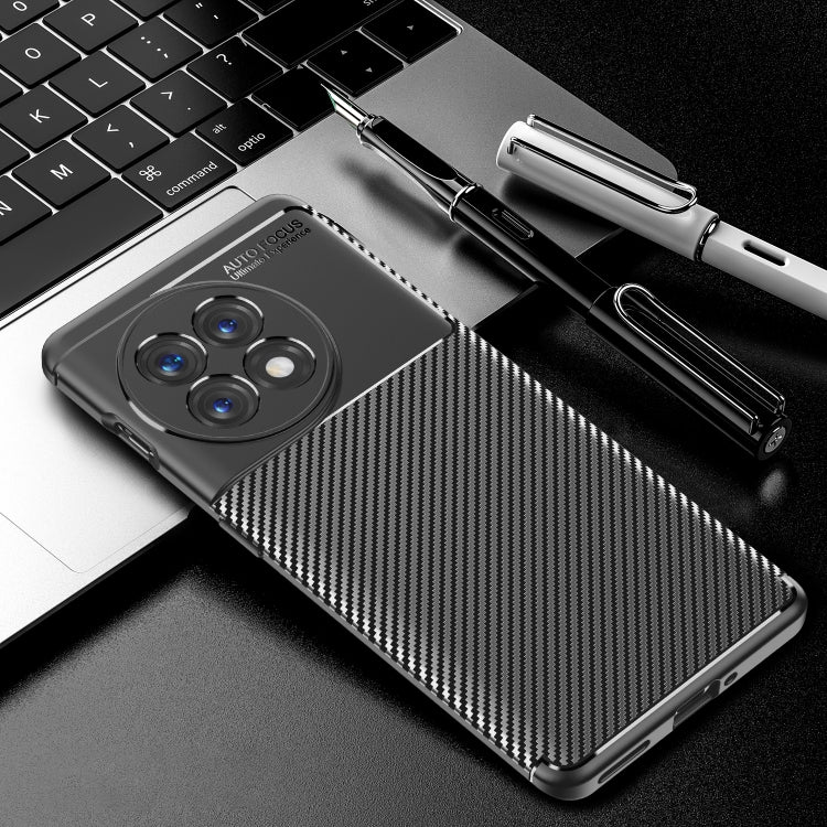 Carbon Fiber Texture Shockproof TPU Phone Case, For OnePlus Ace 2 5G/11R