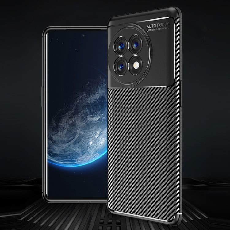 Carbon Fiber Texture Shockproof TPU Phone Case, For OnePlus Ace 2 5G/11R