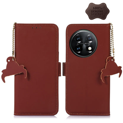 Genuine Leather Magnetic RFID Leather Phone Case, For OnePlus 11, For OnePlus Nord CE 3 Lite, For Motorola Moto E13, For Motorola Moto G53 5G