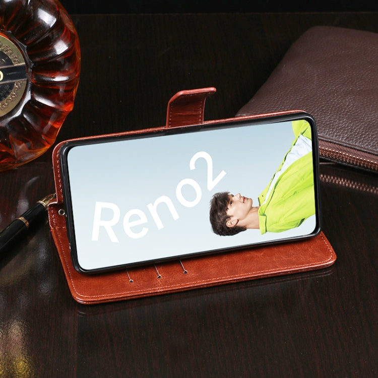 idewei Crazy Horse Texture Horizontal Flip Leather Case with Holder & Card Slots & Wallet, For OPPO Reno2, For OPPO Realme 3 Pro, For OPPO Realme 5 Pro