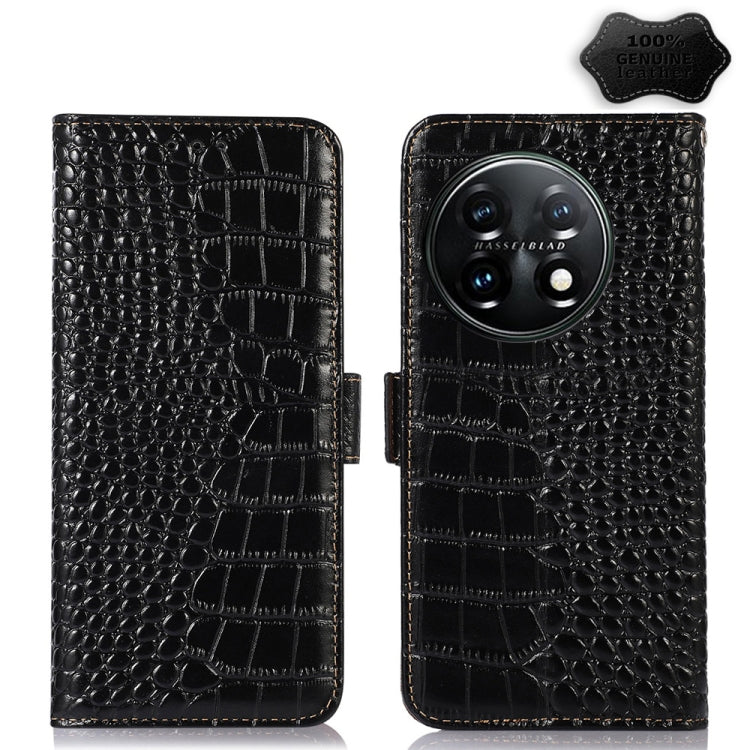 Crocodile Top Layer Cowhide RFID Leather Phone Case, For OnePlus 11 5G, For OnePlus Nord CE 3 Lite, For Motorola Moto E13 4G 2023, For Motorola Moto G53 5G