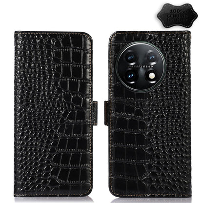 Crocodile Top Layer Cowhide RFID Leather Phone Case, For OnePlus 11 5G, For OnePlus Nord CE 3 Lite, For Motorola Moto E13 4G 2023, For Motorola Moto G53 5G