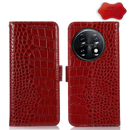 Crocodile Top Layer Cowhide RFID Leather Phone Case, For OnePlus 11 5G, For OnePlus Nord CE 3 Lite, For Motorola Moto E13 4G 2023, For Motorola Moto G53 5G