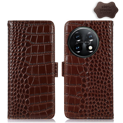 Crocodile Top Layer Cowhide RFID Leather Phone Case, For OnePlus 11 5G, For OnePlus Nord CE 3 Lite, For Motorola Moto E13 4G 2023, For Motorola Moto G53 5G