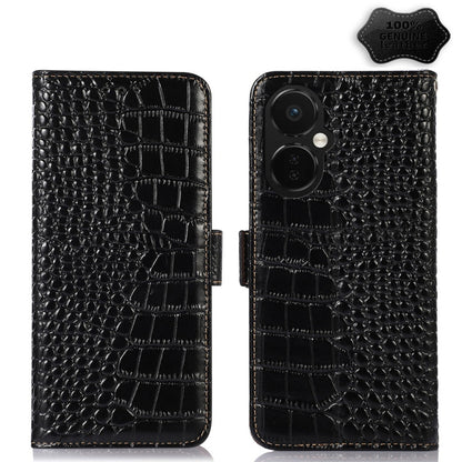 Crocodile Top Layer Cowhide RFID Leather Phone Case, For OnePlus 11 5G, For OnePlus Nord CE 3 Lite, For Motorola Moto E13 4G 2023, For Motorola Moto G53 5G